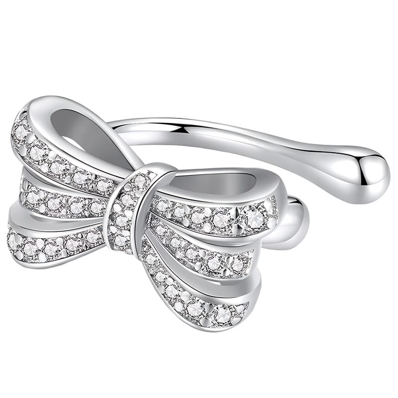 Kolczyk Srebrny - KOLCZYK NAUSZNICA KOKARDKA