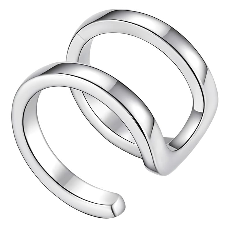 Kolczyk Srebrny - KOLCZYK NAUSZNICA PODWÓJNA