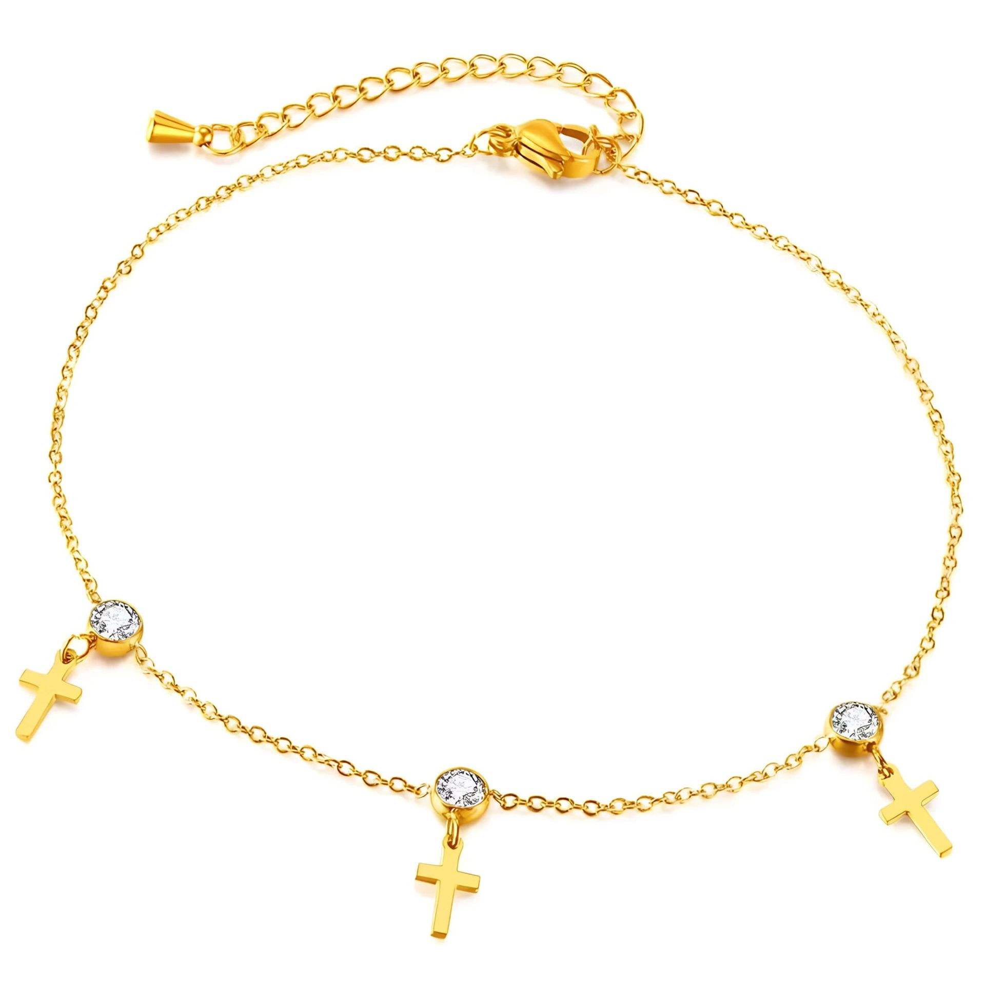 BRANSOLETKA NA NOGĘ - Bransoletka na nogę Krzyżyki