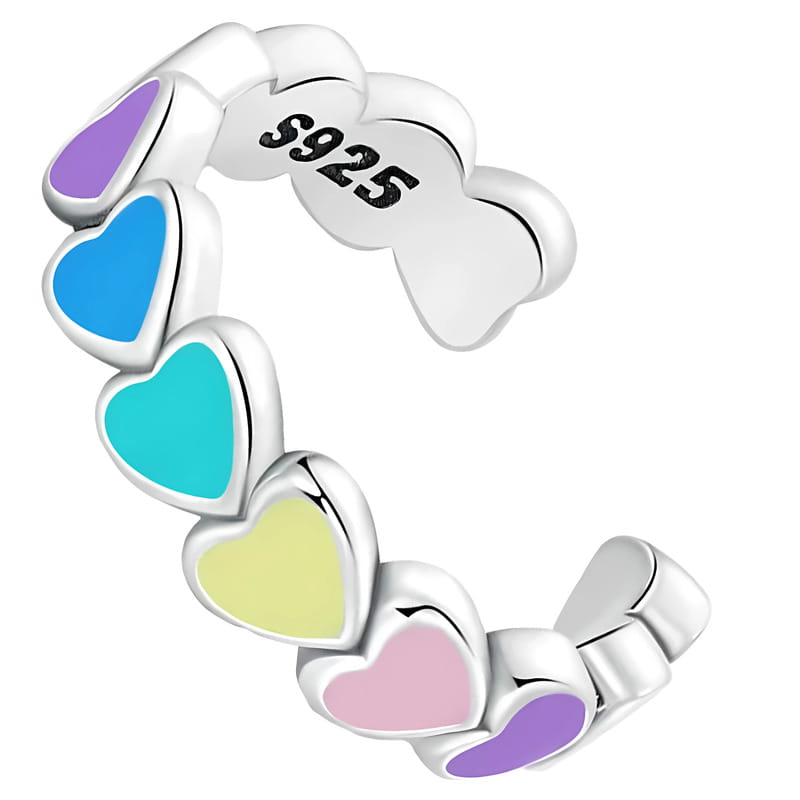 Kolczyk Srebrny - KOLCZYK NAUSZNICA SERDUSZKA