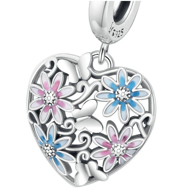 Charms do Pandora - CHARMS SERCE KWIATKI