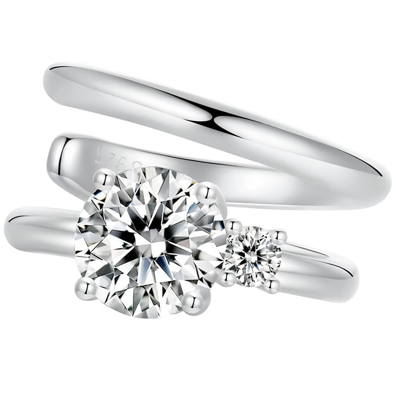 Kolczyk Srebrny - KOLCZYK NAUSZNICA PODWÓJNA