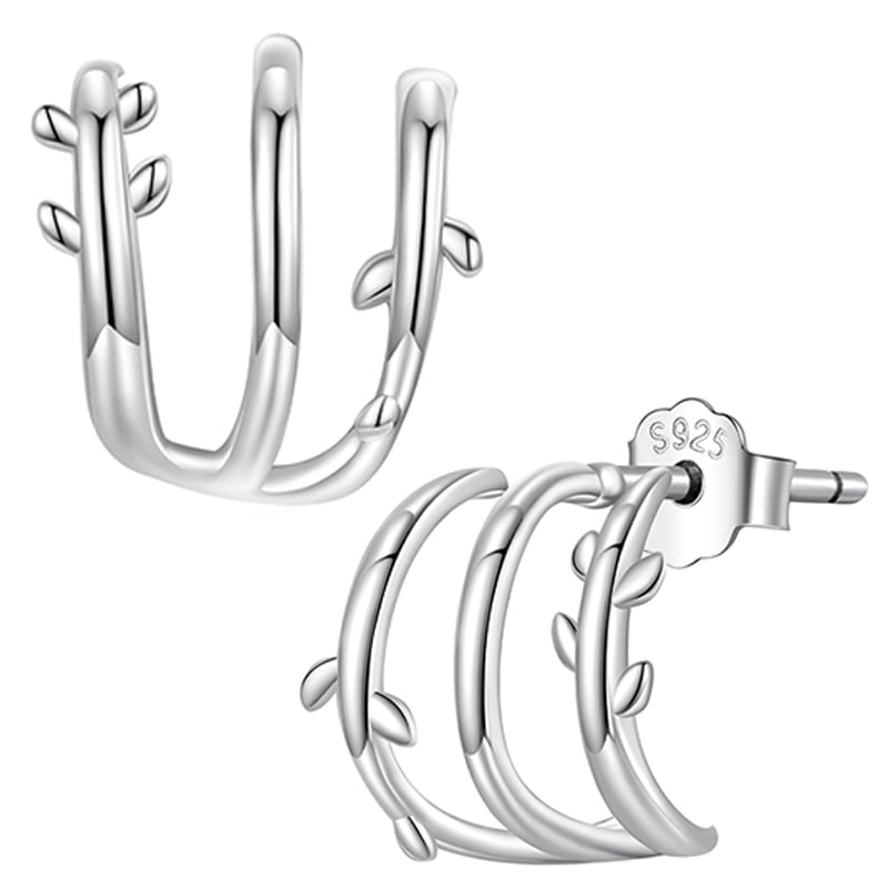 Kolczyki Srebrne - KOLCZYKI POTRÓJNE