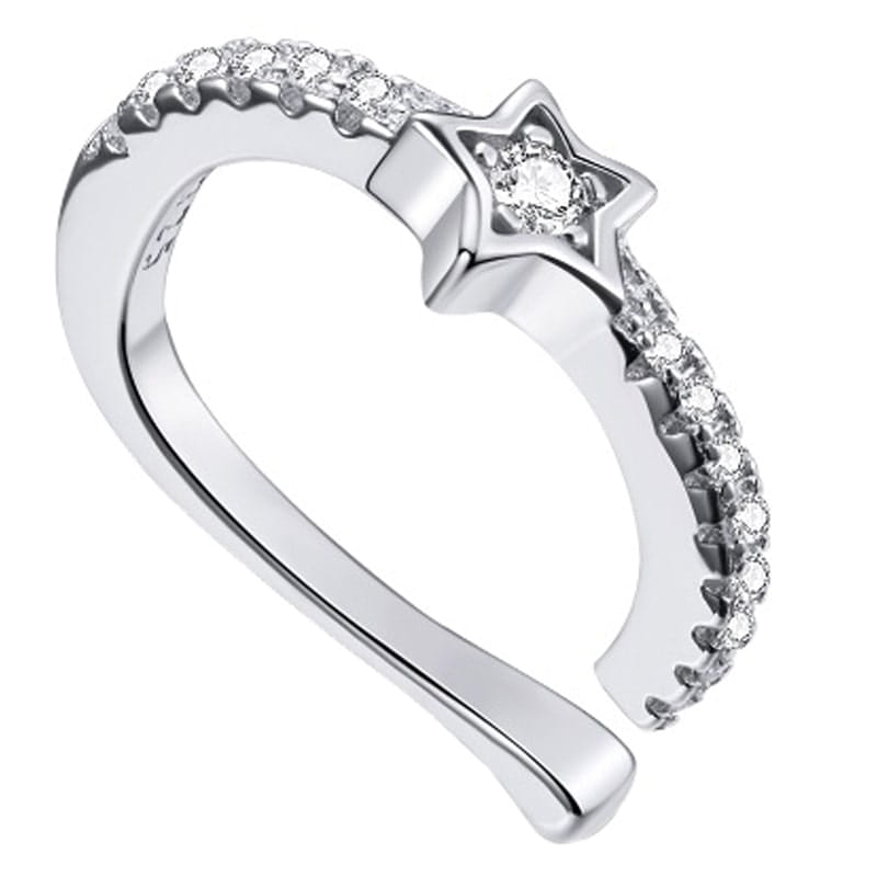 Nausznica Gwiazdka Cyrkonie Srebro 925