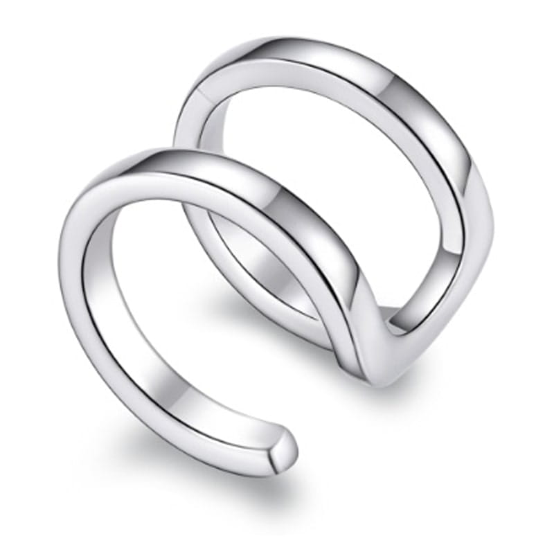 Nausznica Klasyczna Podwójna Srebro 925