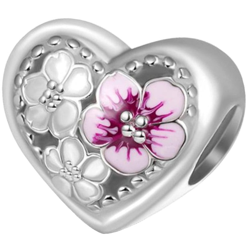 Charms do Pandora - CHARMS KWIATOWE SERCE
