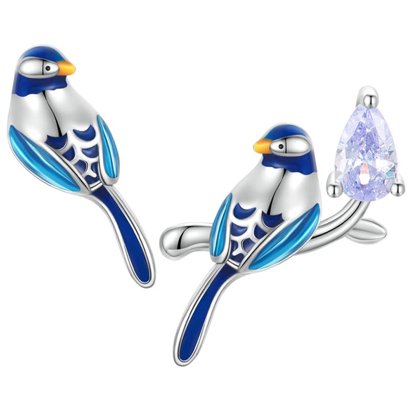 Kolczyki Srebrne - KOLCZYKI PTASZKI