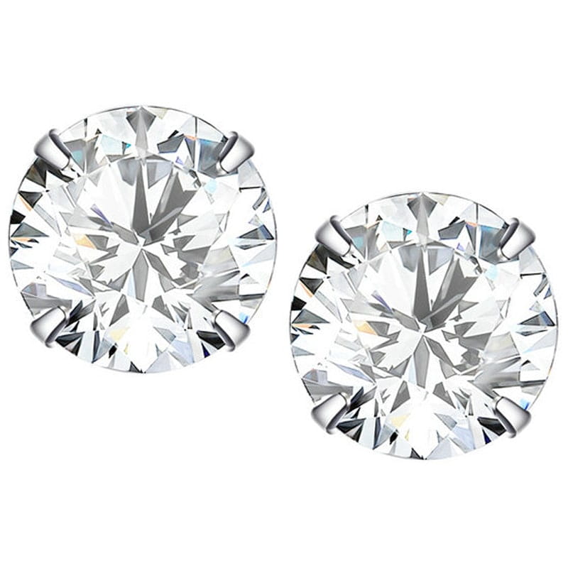 Kolczyki Srebrne - KOLCZYKI CYRKONIE 7 mm