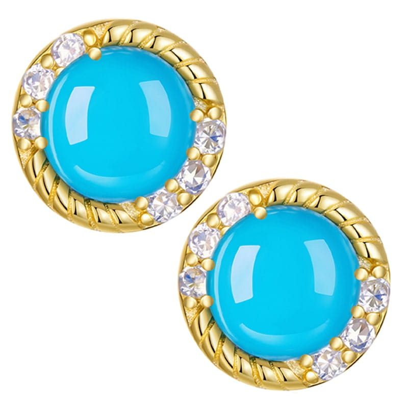 Kolczyki Złote - KOLCZYKI VINTAGE TURKUS