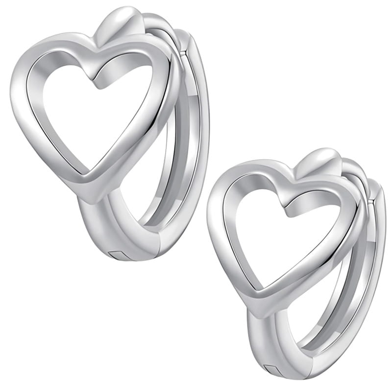 Kolczyki Srebrne - KOLCZYKI KÓŁKA SERCE