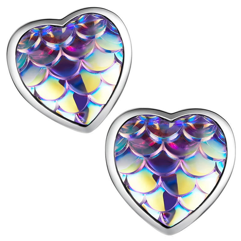 Kolczyki Srebrne - KOLCZYKI SERCE SYRENKI