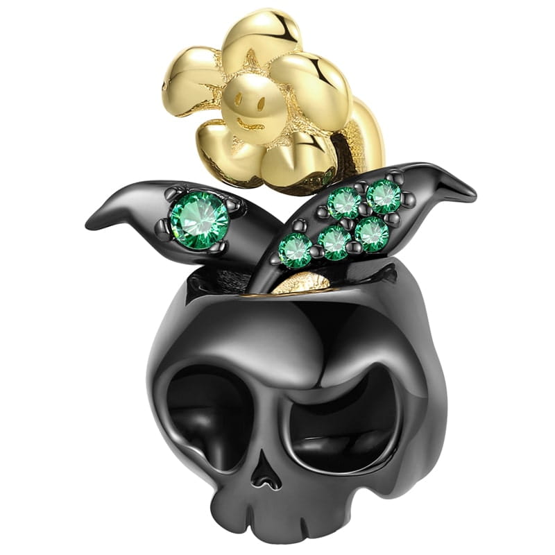 Charms do Pandora - CHARMS CZASZKA Z KWIATKIEM