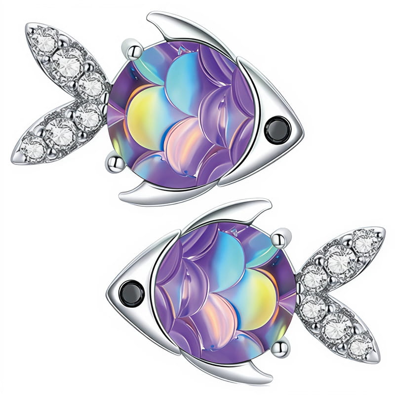 Kolczyki Srebrne - KOLCZYKI RYBKA