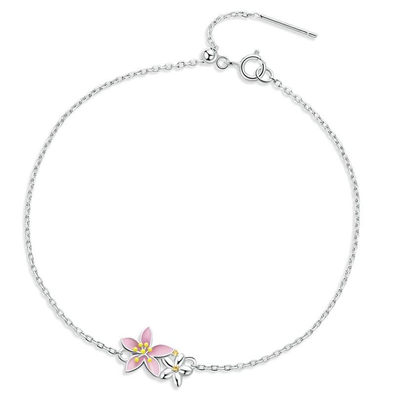 Bransoletka Srebrna - BRANSOLETKA KWIATKI