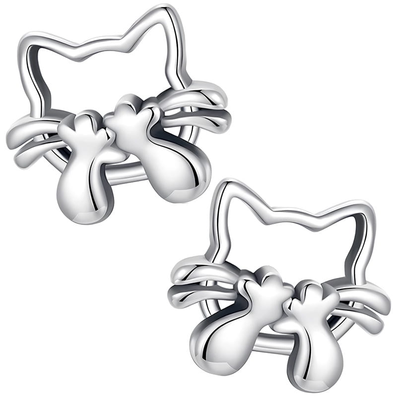 Kolczyki Srebrne - KOLCZYKI UROCZY KOTEK