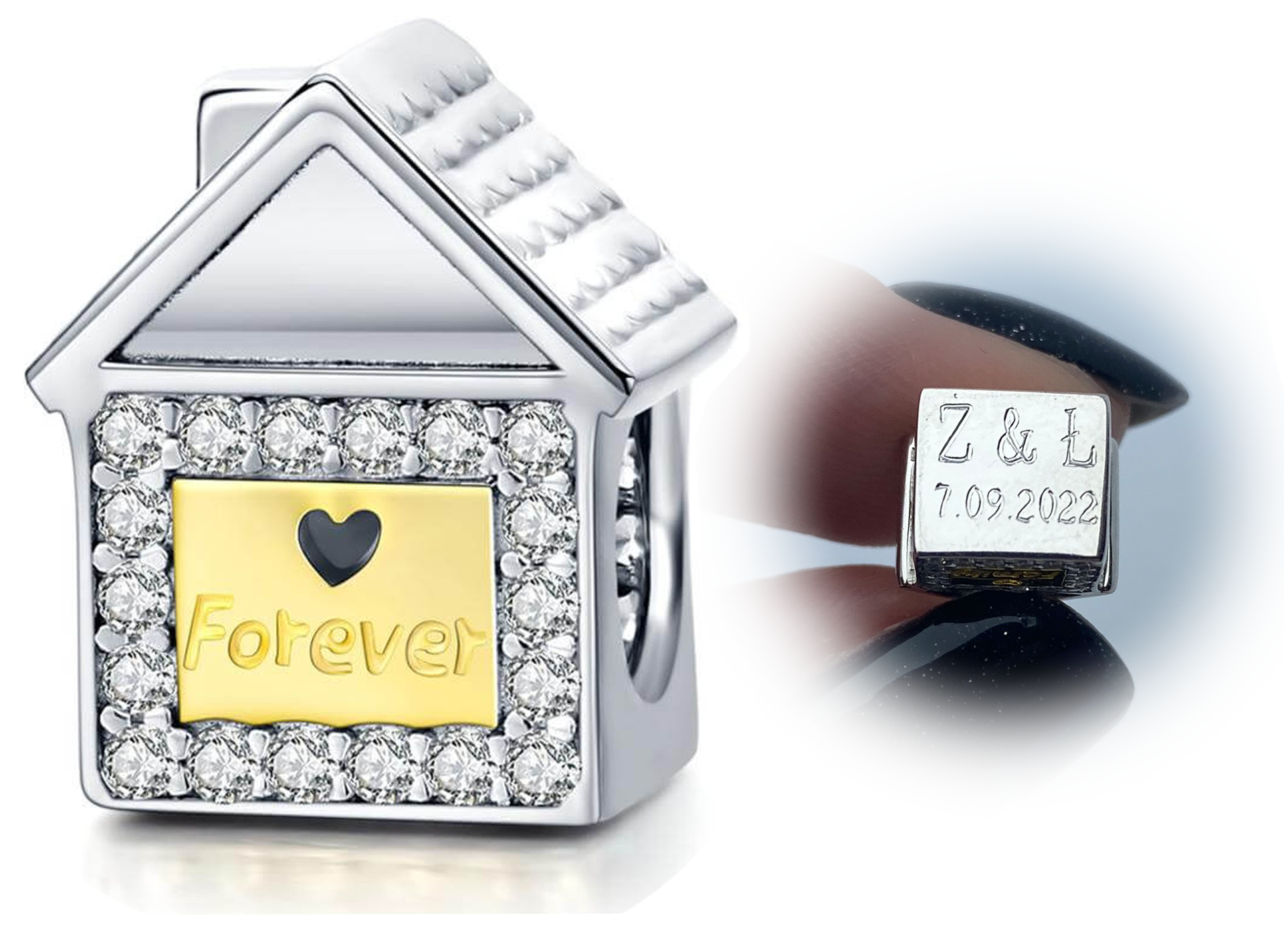 Charms do Pandora - CHARMS DOM + TWÓJ GRAWER