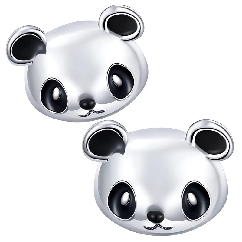 Kolczyki Srebrne - KOLCZYKI PANDA