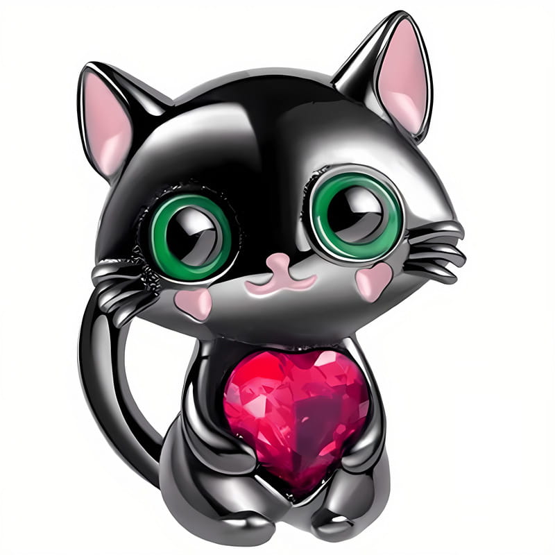 Charms do Pandora - CHARMS KOTEK Z SERCEM