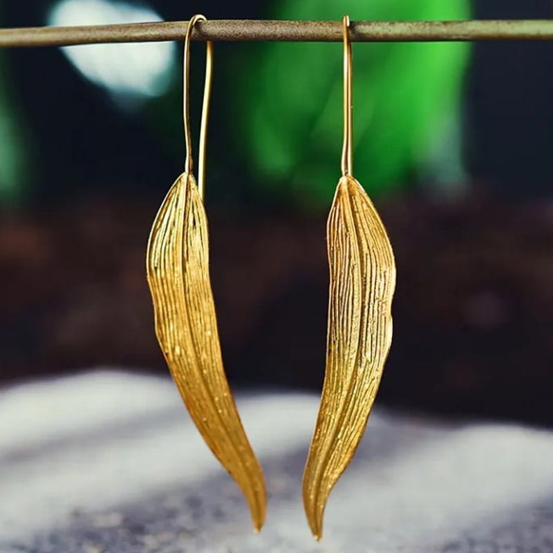 Kolczyki Złote - KOLCZYKI JESIENNY LIŚĆ