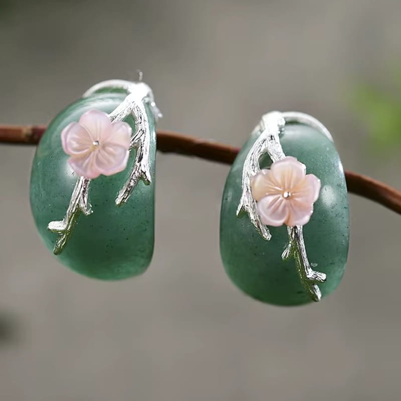 Kolczyki Srebrne - KOLCZYKI KWIAT ŚLIWY