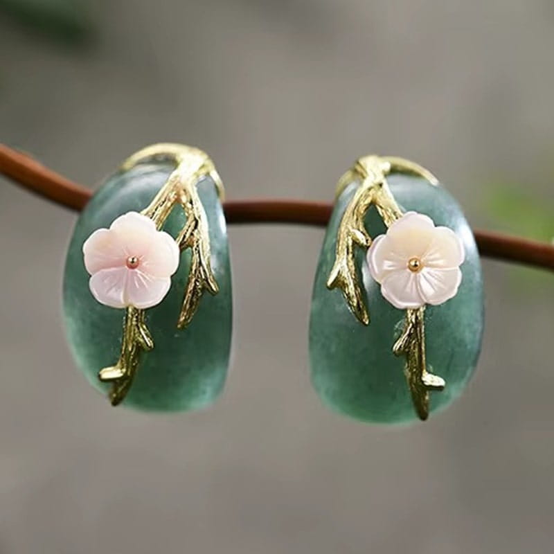 Kolczyki Złote - KOLCZYKI KWIAT ŚLIWY