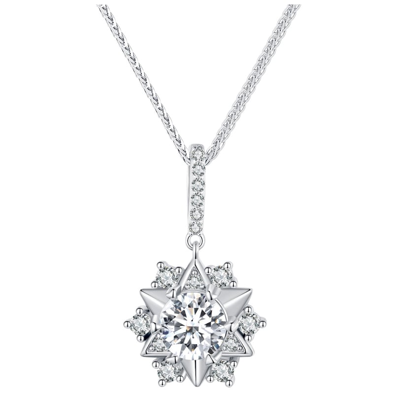 Naszyjnik Srebrny - ŁAŃCUSZEK ŚNIEŻYNKA