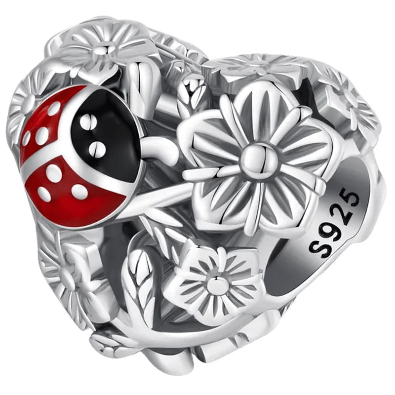 Charms do Pandora - CHARMS SERCE Z BIEDRONKĄ