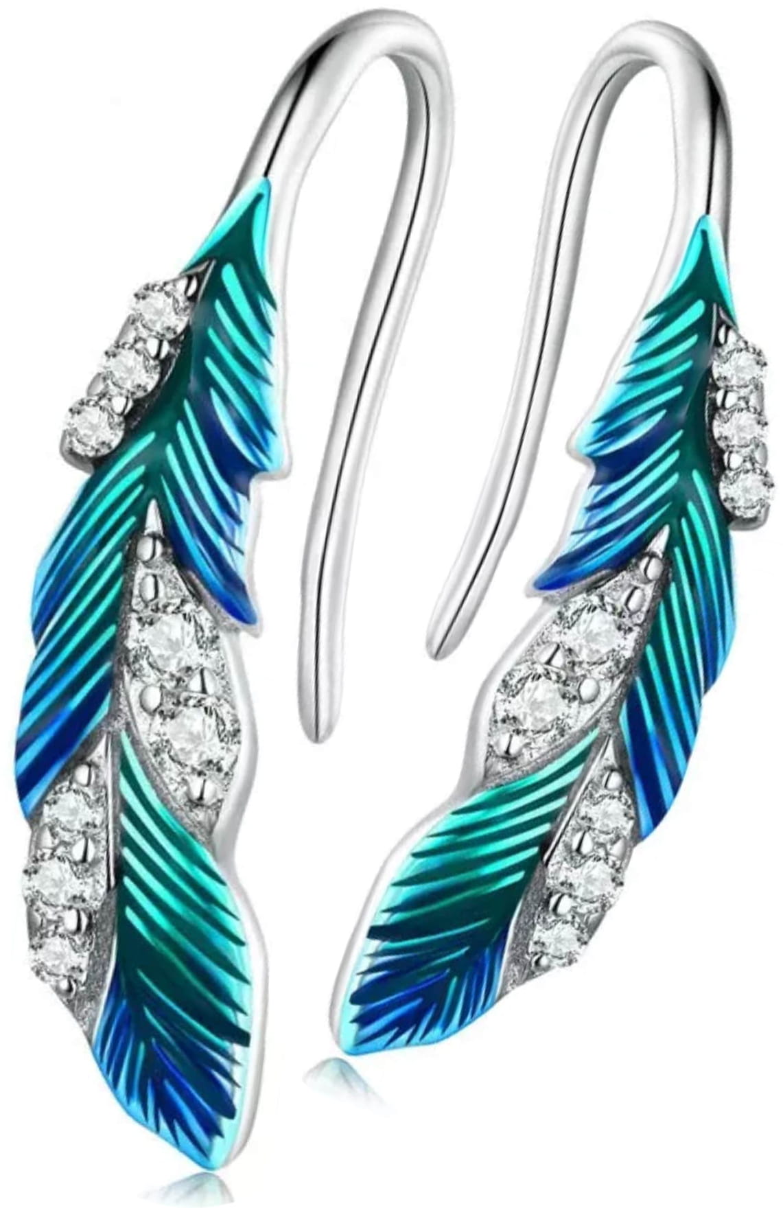 Kolczyki Srebrne - KOLCZYKI PIÓRKA