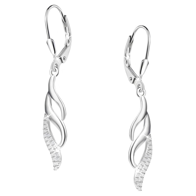 Kolczyki Srebrne - KOLCZYKI WISZĄCE SKRZYDŁA