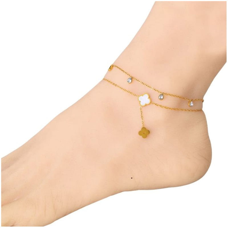 BRANSOLETKA NA NOGE - Bransoletka na Nogę Koniczynka