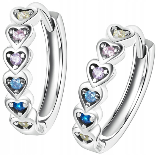 Kolczyki Srebrne - KOLCZYKI SERCA