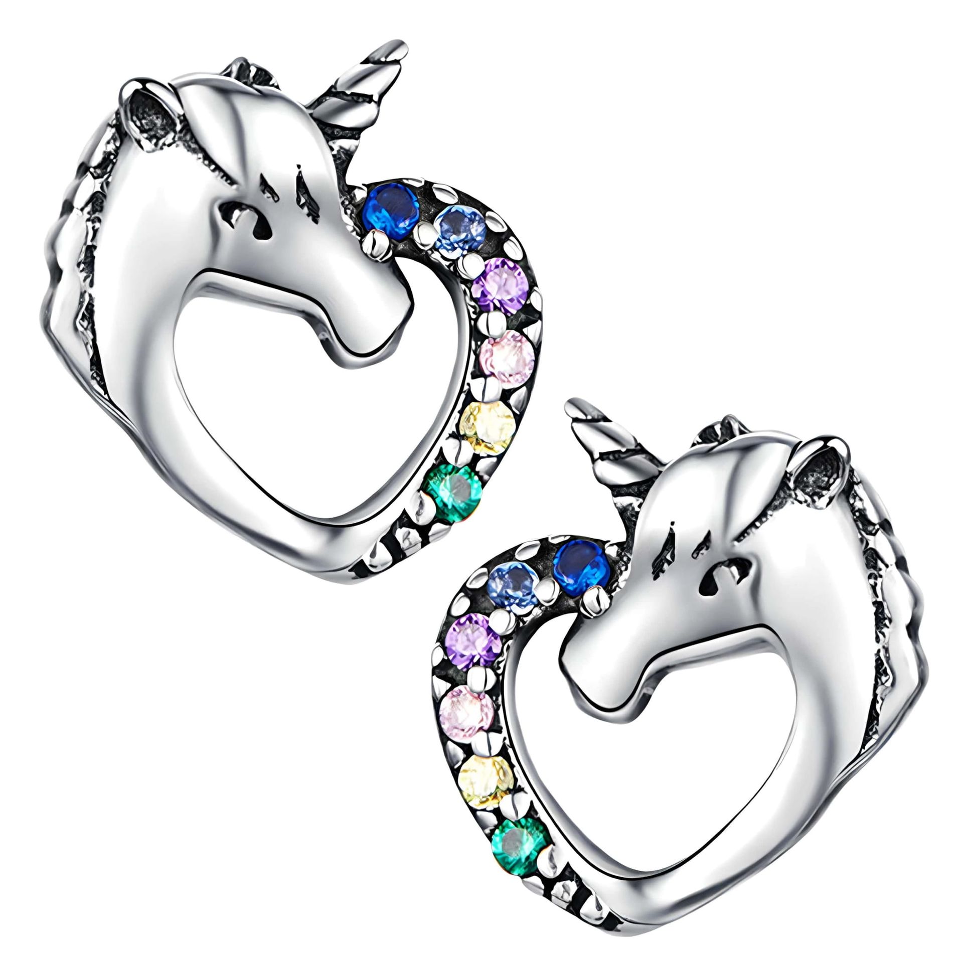 Kolczyki Srebrne - KOLCZYKI JEDNOROŻCE