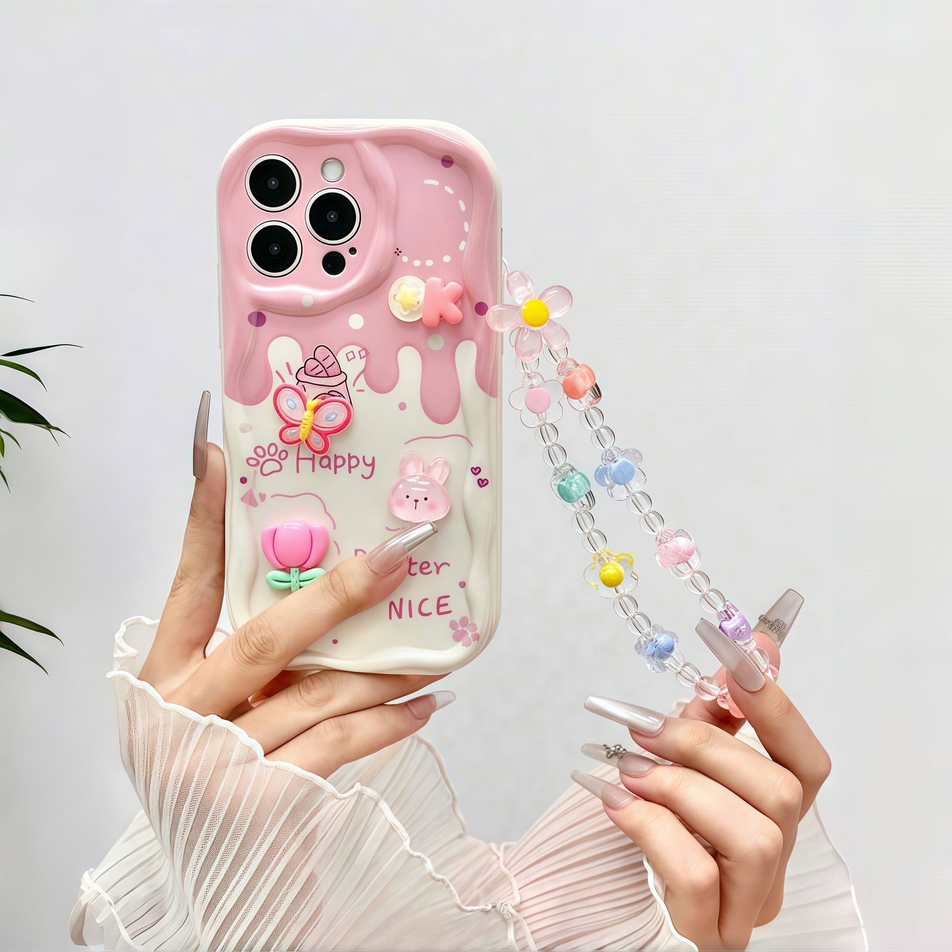 TEMU Wow! Urocze różowe etui na telefon, które wystarczy, aby zdominować scenę, w pełni z kolorowym paskiem i zabawnymi wzorami, kompatybilne z for