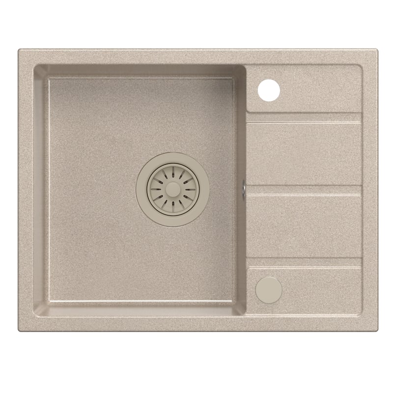 Zlewozmywak granitowy Pixo beżowy 56 x 44 x 17.5 cm Quadron