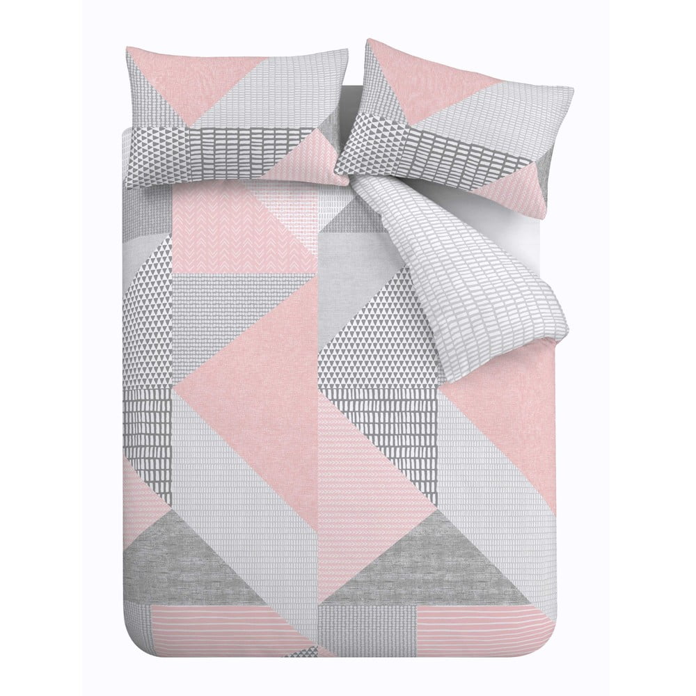 Różowa pościel jednoosobowa 135x200 cm Larsson Geo – Catherine Lansfield
