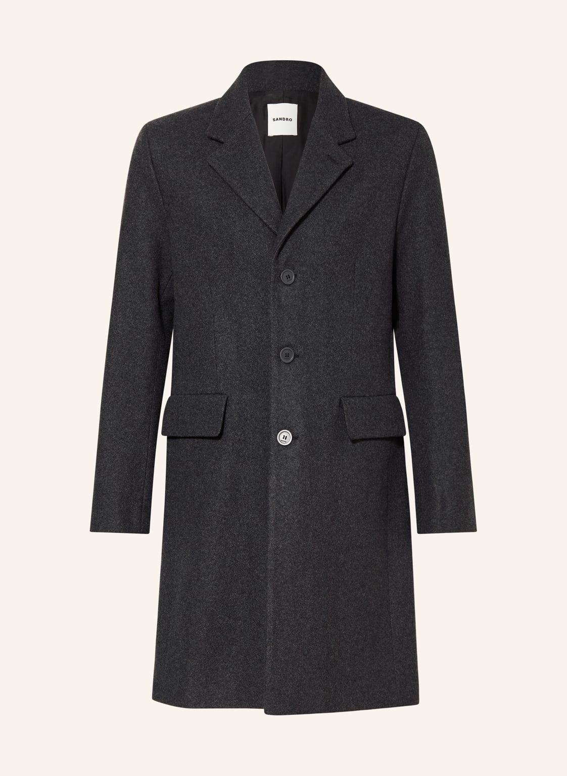 Sandro Płaszcz Wełniany grau
