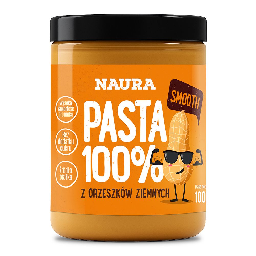 Naura Pasta z orzeszków ziemnych 100% gładka 1 kg - żywność