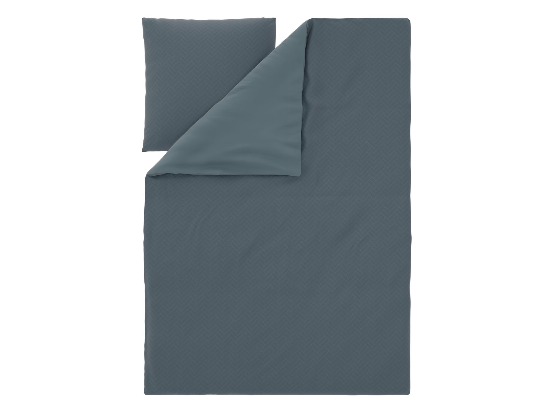 LIVARNO® Pościel dwustronna z bawełny satynowej, 140 x 200 cm (Granatowy)