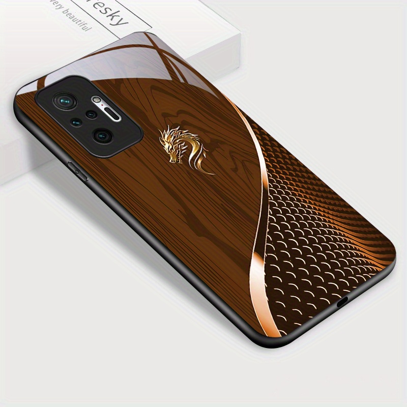 TEMU Etui na telefon Pro pro+, Złoty Koń i Stylowy Wzór z Poświatą Broszkowa Szkło Hartowane Obudwa Odporna Na Uderzenia Pokrycie Tyle Chroniące