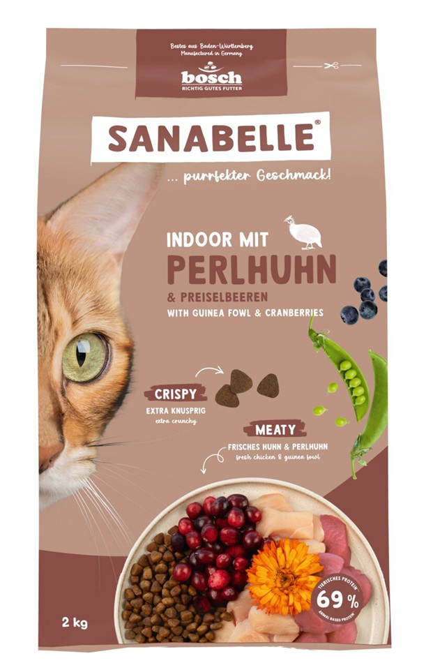 SANABELLE Indoor Perliczka 2 kg dla kotów niewychodzących