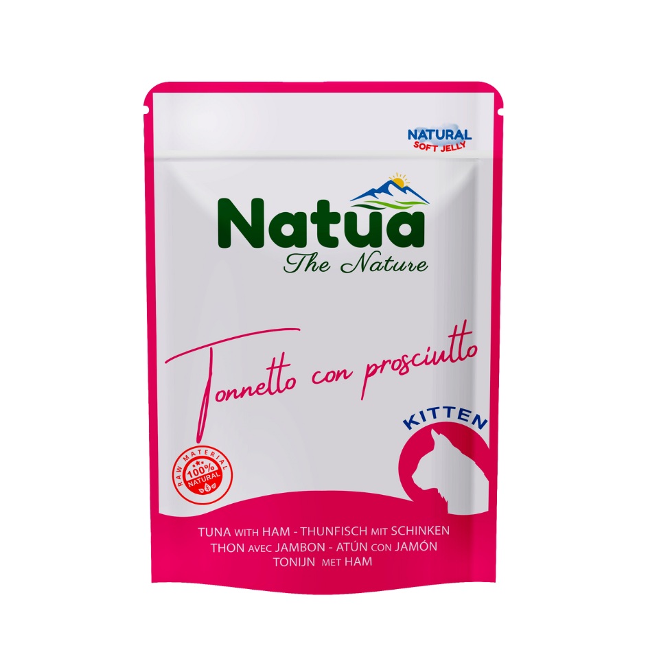 NATUA Natural Tuńczyk z szynką w galaretce dla kociąt 70 g