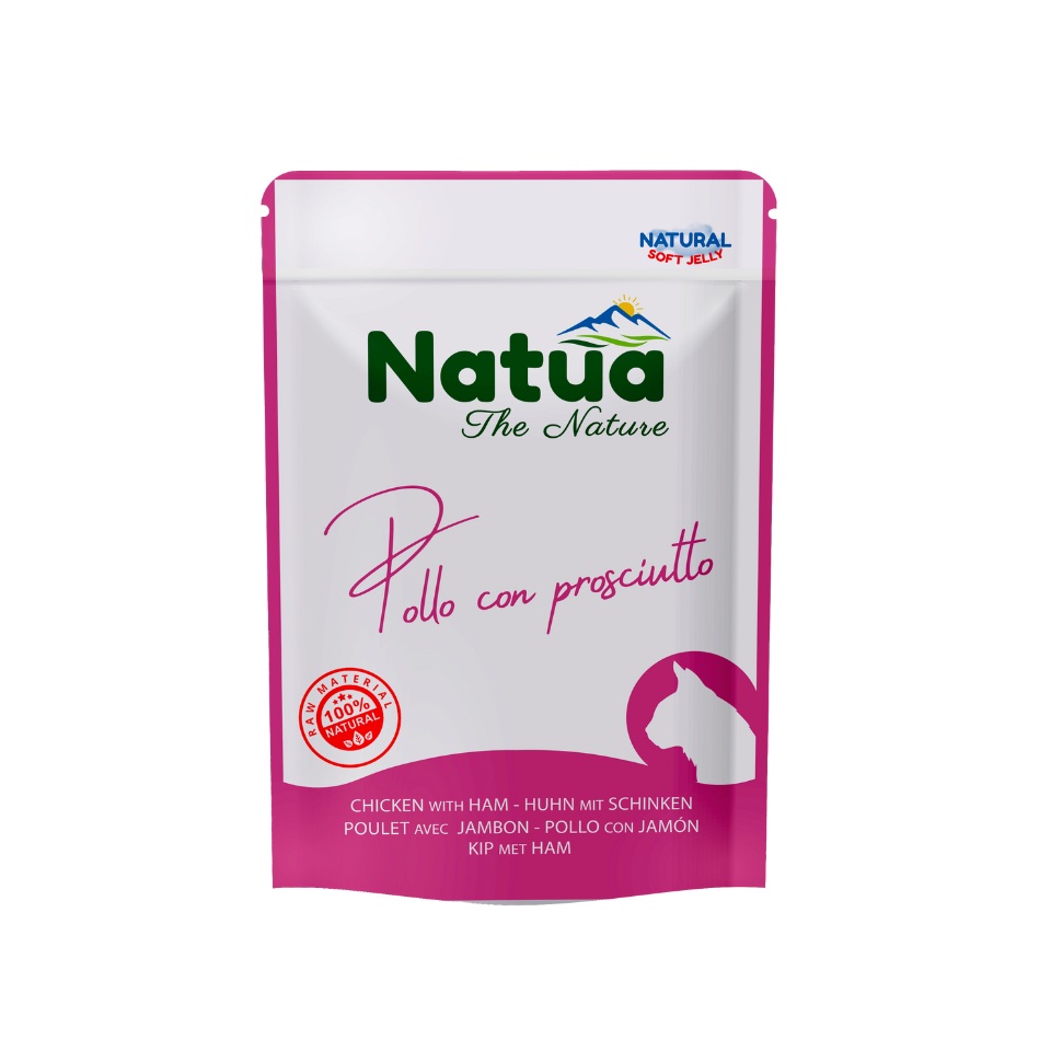 NATUA Natural Kurczak z szynką w galaretce dla kotów 70 g