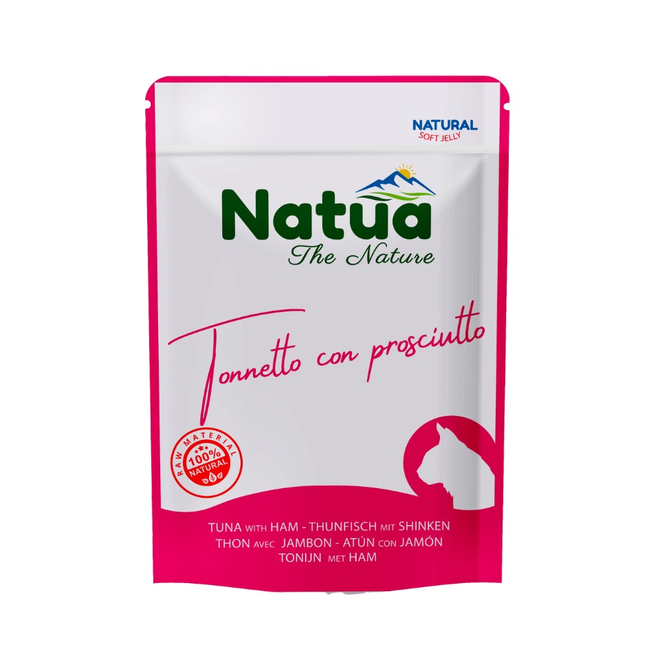 NATUA Natural Tuńczyk z szynką w galaretce dla kotów 70 g