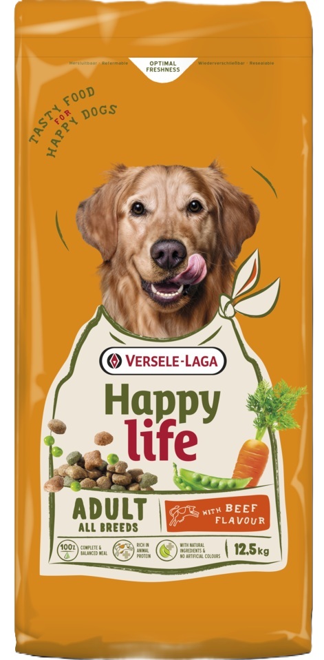 VERSELE-LAGA Happy Life Adult with Beef flavour 12,5 kg karma dla psów o smaku wołowiny
