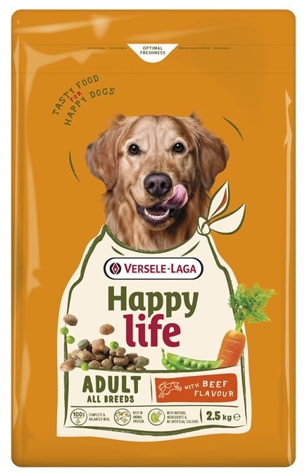 VERSELE-LAGA Happy Life Adult with Beef flavour 2,5kg karma dla psów o smaku wołowiny