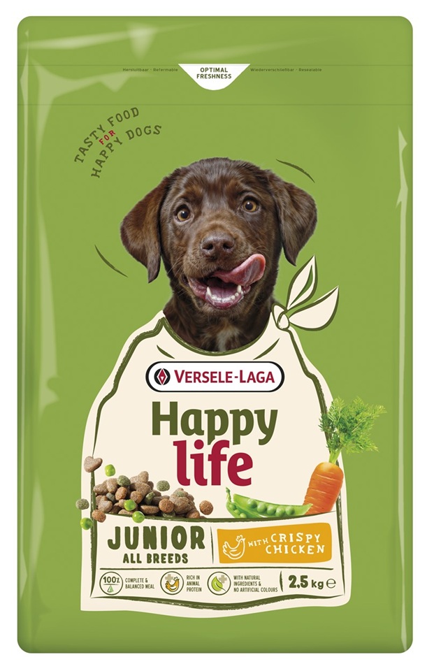 VERSELE-LAGA Happy Life Junior with Chicken 2,5 kg karma dla szczeniąt i młodych psów z drobiem