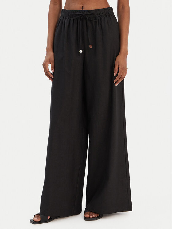 Seafolly Spodnie materiałowe Palermo 55549-PA Czarny Wide Leg