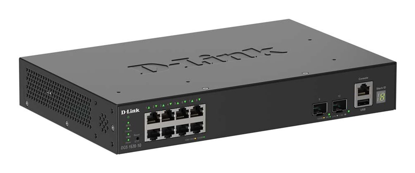 D-Link DGS-1530-10 Zarządzany L2 Gigabit Ethernet (10/100/1000) Czarny DGS-1530-10/E