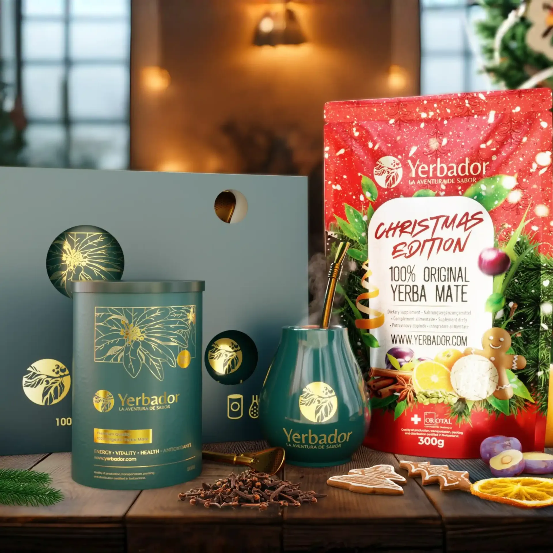 Mega Zestaw Yerba Mate CHRISTMAS EDITION - Puszka + Doypack + Matero + Bombilla