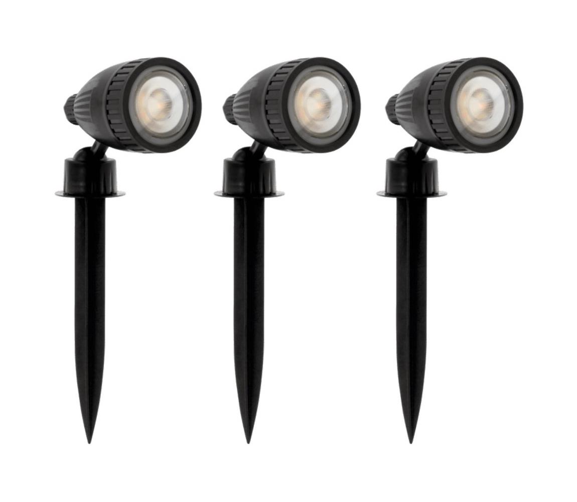 Eglo 31028 - ZESTAW 3x LED RGBW Lampa zewnętrzna NEMA-C 1xGU10/5W/230V IP44 czarna+pilot